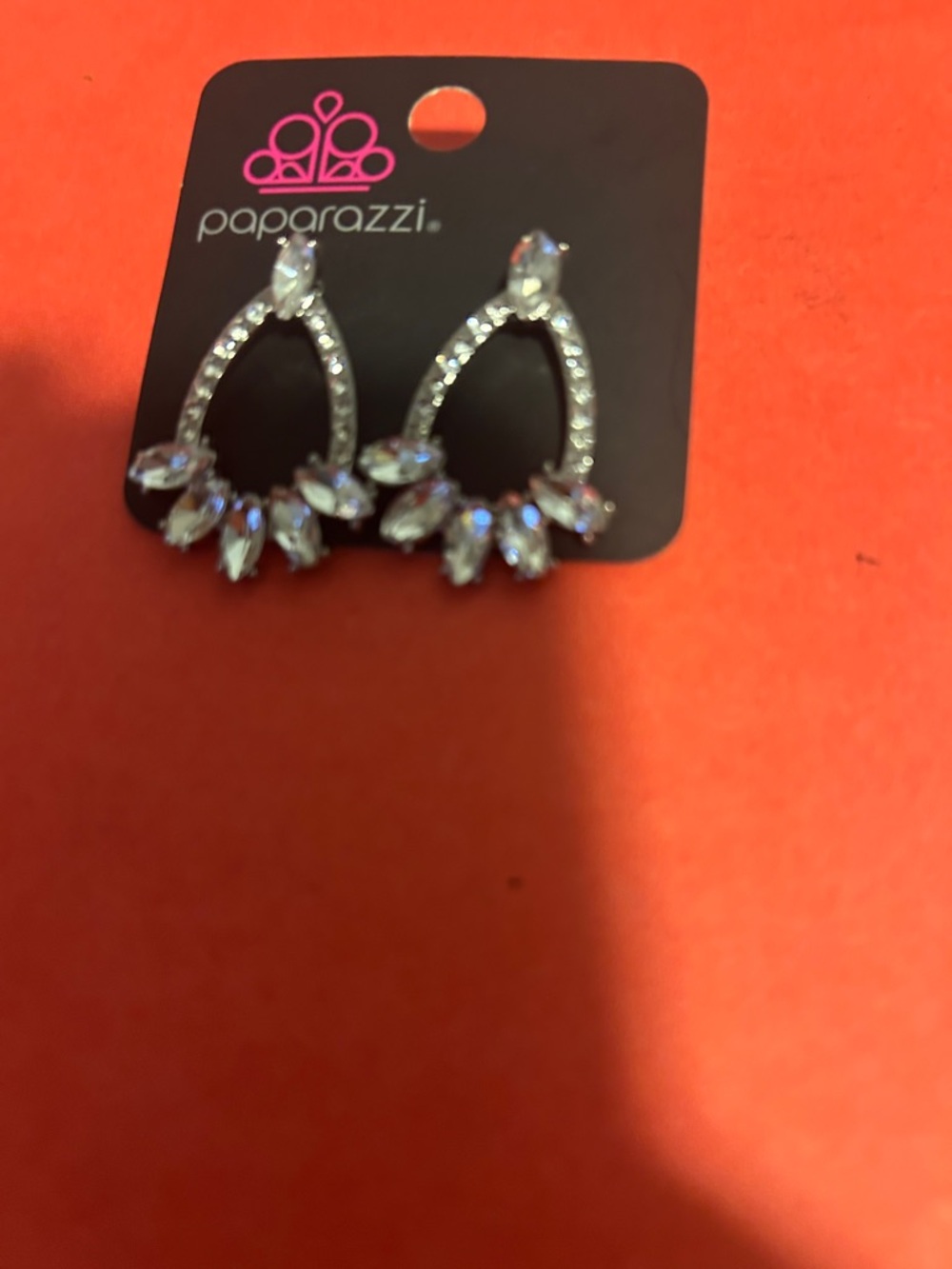 paparazzi Crystal Marquise Teardrop Earrings - White